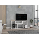 Rack de TV Extensible Beijing Blanco 160x57cm Para TV Hasta 40 Pulgadas sin Cajones y con Patas - Muebles para TV | Bylmo