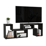 Rack de TV Extensible Beijing Wengue 160x57cm Para TV Hasta 40 Pulgadas sin Cajones y con Patas - Muebles para TV | Bylmo