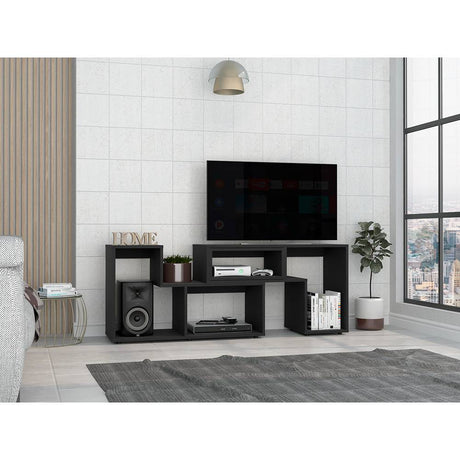 Rack de TV Extensible Beijing Wengue 160x57cm Para TV Hasta 40 Pulgadas sin Cajones y con Patas - Muebles para TV | Bylmo