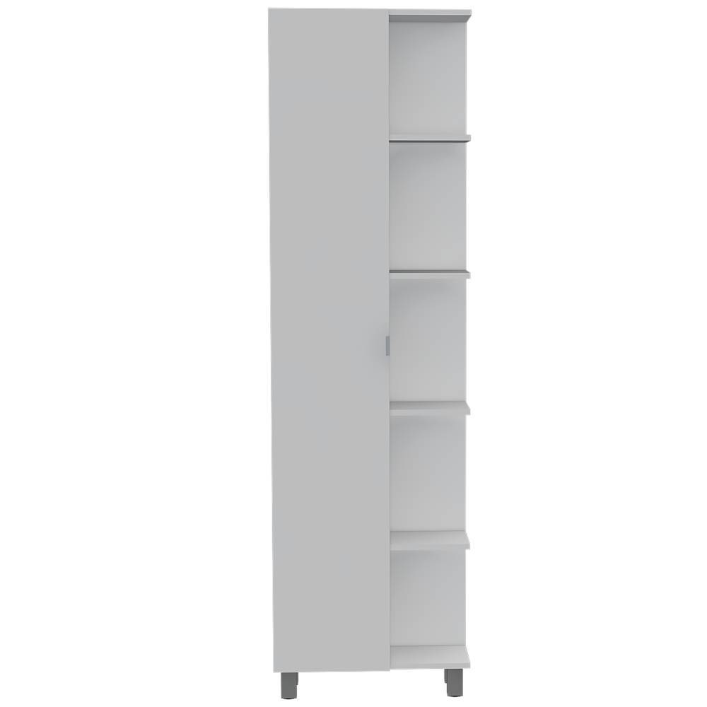 Mueble para Baño Esquinero Urano Blanco 51.2x178cm sin Cajones y con Cuatro Entrepaños - Gabinetes | Bylmo