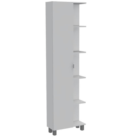 Mueble para Baño Esquinero Urano Blanco 51.2x178cm sin Cajones y con Cuatro Entrepaños - Gabinetes | Bylmo