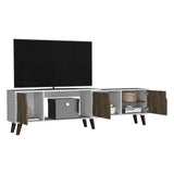 Rack Nordic Plus Bellota y Blanco 200 cm Extensible con Tres Puertas - Muebles para TV | Bylmo