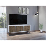Rack Nordic Plus Bellota y Blanco 200 cm Extensible con Tres Puertas - Muebles para TV | Bylmo
