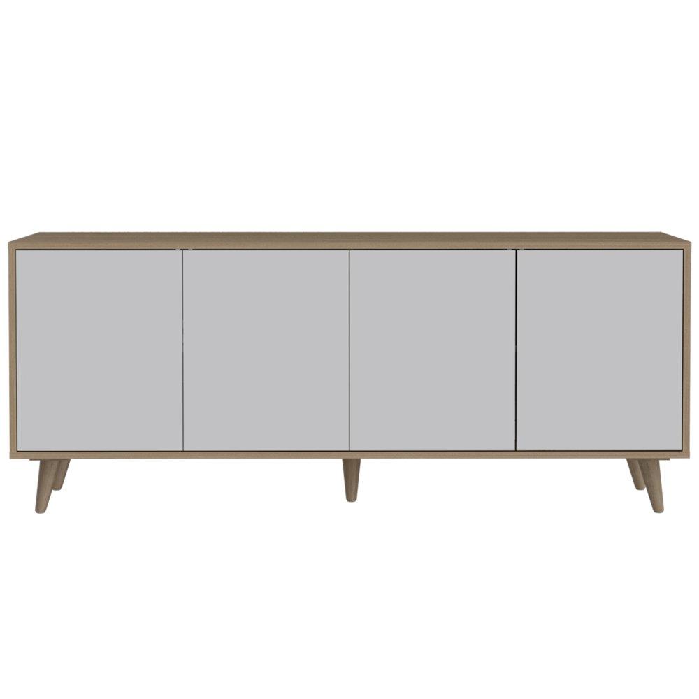 Rack de TV Bora Rovere y Blanco Marquez 148.8x60.9cm para TV Hasta 50 Pulgadas y con Cuatro Compartimientos - Muebles para TV | Bylmo