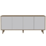 Rack de TV Bora Rovere y Blanco Marquez 148.8x60.9cm para TV Hasta 50 Pulgadas y con Cuatro Compartimientos - Muebles para TV | Bylmo