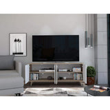 Rack de TV Bora Rovere y Blanco Marquez 148.8x60.9cm para TV Hasta 50 Pulgadas y con Cuatro Compartimientos - Muebles para TV | Bylmo
