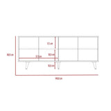 Rack de TV Bora Rovere y Blanco Marquez 148.8x60.9cm para TV Hasta 50 Pulgadas y con Cuatro Compartimientos - Muebles para TV | Bylmo