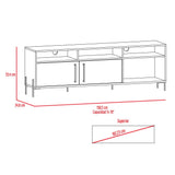 Rack de TV Karev Miel 161x53.4cm Para TV Hasta 65 Pulgadas con Dos Cajones con Ranuras para Cables y con Patas - Muebles para TV | Bylmo