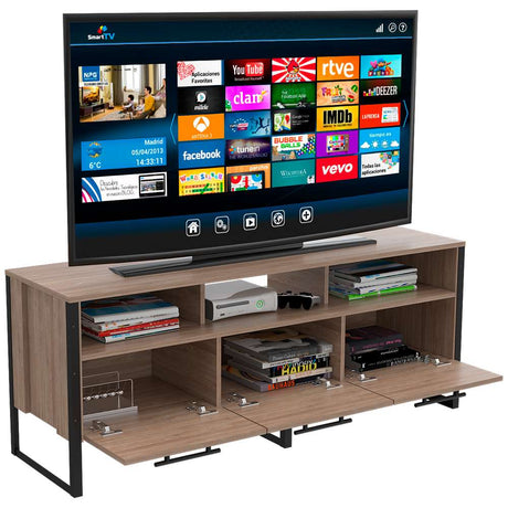 Rack de TV Magnum Miel 139.5x54.9cm Para TV Hasta 60 Pulgadas con Tres Cajones y con Patas - Muebles para TV | Bylmo