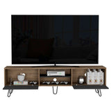 Rack de TV Vassel Miel 180x52.5cm para TV Hasta 70 Pulgadas con Ranuras para Cables y con Cuatro Compartimientos - Muebles para TV | Bylmo