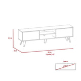 Rack de TV Vassel Miel 180x52.5cm para TV Hasta 70 Pulgadas con Ranuras para Cables y con Cuatro Compartimientos - Muebles para TV | Bylmo