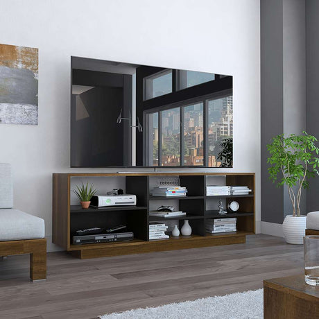 Rack de TV Vedra Caramelo 165.4x60.6cm Para TV Hasta 75 Pulgadas sin Cajones - Muebles para TV | Bylmo