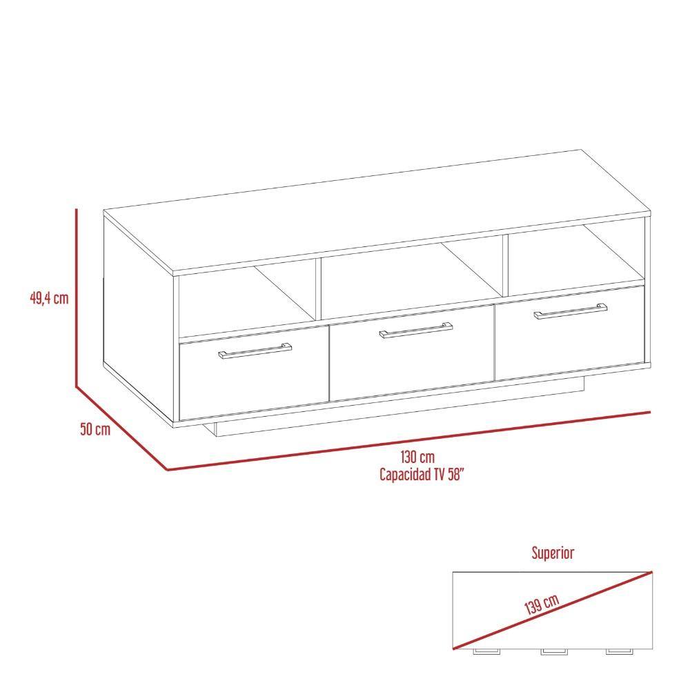 Rack Wema Wengue 130 cm con Dos Puertas y Un Cajón - Muebles para TV | Bylmo