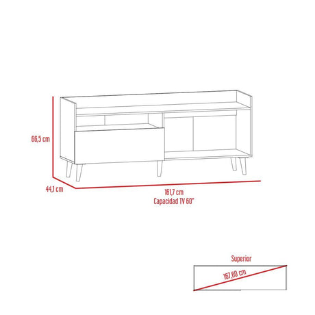 Rack Circe Expreso y Lino 161 cm con Un Cajón - Muebles para TV | Bylmo