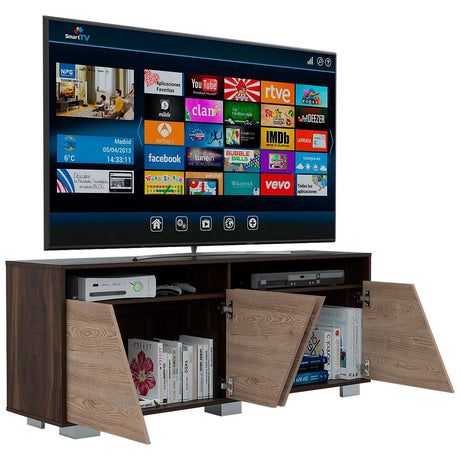 Rack de TV Fracktal Habano 155.5x61.3cm para TV Hasta 70 Pulgadas y con Cuatro Compartimientos - Muebles para TV | Bylmo