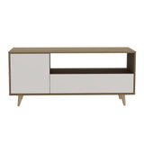 Rack Lavanda Expreso y Blanco 130 cm con Una Puerta y Un Cajón - Muebles para TV | Bylmo