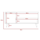 Rack Lavanda Expreso y Blanco 130 cm con Una Puerta y Un Cajón - Muebles para TV | Bylmo