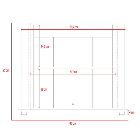 Rack de TV Maori Rovere 90x75cm Para TV Hasta 40 Pulgadas sin Cajones y con Patas - Muebles para TV | Bylmo