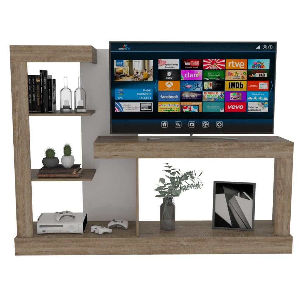 Rack de TV Minotti Miel y Blanco 180x133.5cm para TV Hasta 55 Pulgadas y con Tres Compartimientos - Muebles para TV | Bylmo