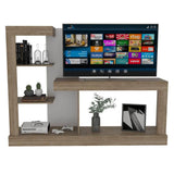 Rack de TV Minotti Miel y Blanco 180x133.5cm para TV Hasta 55 Pulgadas y con Tres Compartimientos - Muebles para TV | Bylmo