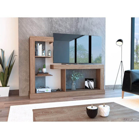 Rack de TV Minotti Miel y Blanco 180x133.5cm para TV Hasta 55 Pulgadas y con Tres Compartimientos - Muebles para TV | Bylmo