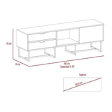 Rack Pergamo Blanco y Gales 162 cm con Una Puerta y Dos Cajones - Muebles para TV | Bylmo