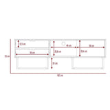 Rack Pergamo Blanco y Gales 162 cm con Una Puerta y Dos Cajones - Muebles para TV | Bylmo