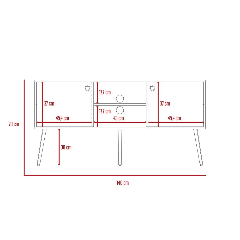 Rack Texas Bellota 140 cm con Dos Puertas - Muebles para TV | Bylmo