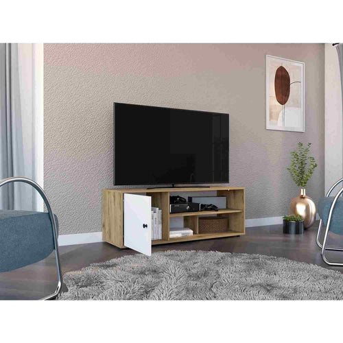 Mueble TV moderno Zenobia lacado blanco de Ámbar Muebles