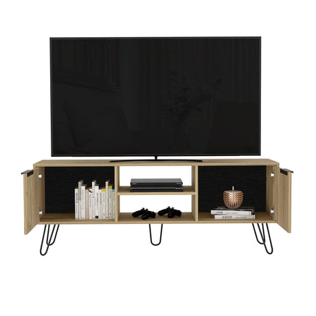 Rack de TV Augusta Duna 150 cm Para TV hasta 65 Pulgadas con Dos Puertas y Patas Metálicas - Muebles de TV | Bylmo