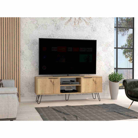 Rack de TV Augusta Duna 150 cm Para TV hasta 65 Pulgadas con Dos Puertas y Patas Metálicas - Muebles de TV | Bylmo