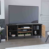 Rack de TV Kaia Wengue 149x58cm Para TV Hasta 65 Pulgadas con Dos Cajones y con Patas - Muebles de TV | Bylmo