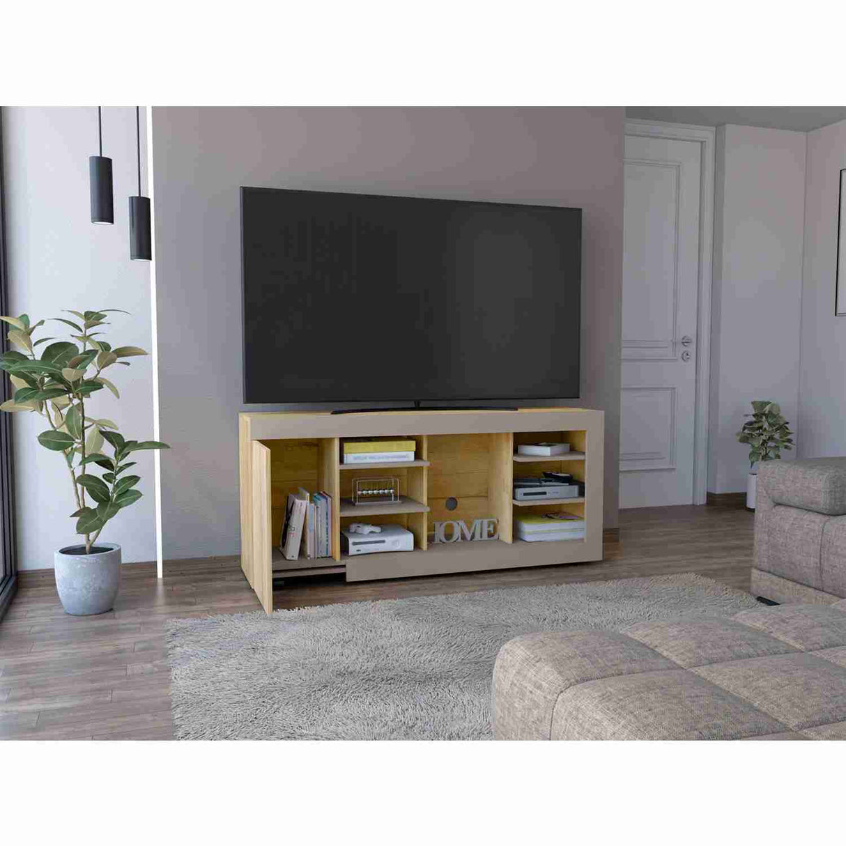 Rack de TV Solaris Duna 150 cm Para TV hasta 65 Pulgadas con Una Puerta Abatible - Muebles de TV | Bylmo