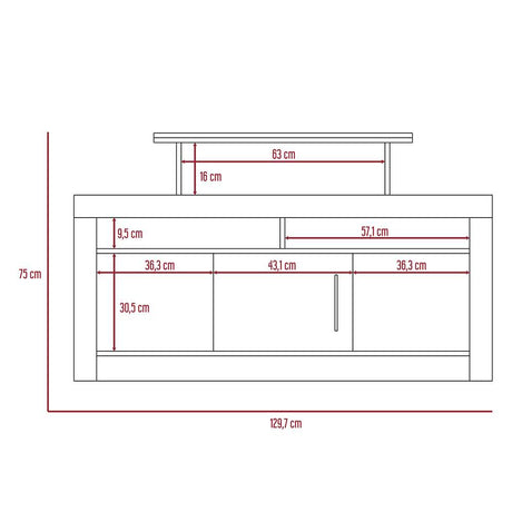 Rack Florida Wengue 129 cm con Una Puerta - Muebles para TV | Bylmo