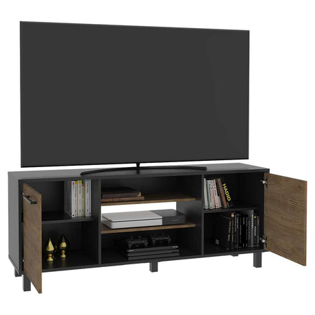 Rack Kaia Wengue y Miel 155 cm con Dos Puertas - Muebles para TV | Bylmo