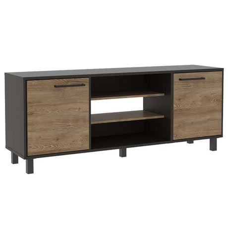 Rack Kaia Wengue y Miel 155 cm con Dos Puertas - Muebles para TV | Bylmo