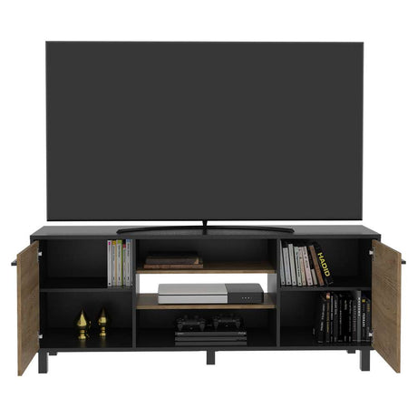 Rack Kaia Wengue y Miel 155 cm con Dos Puertas - Muebles para TV | Bylmo