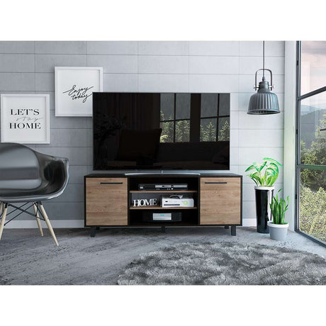 Rack Kaia Wengue y Miel 155 cm con Dos Puertas - Muebles para TV | Bylmo