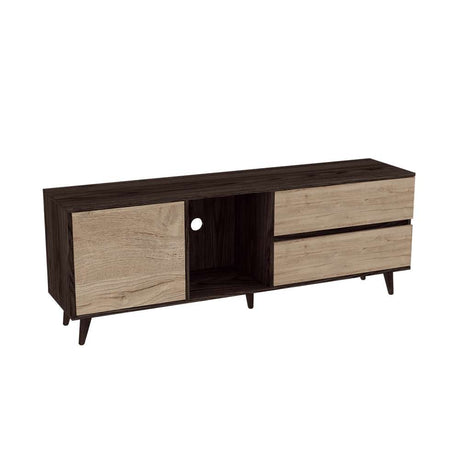 Rack Salem Coñac y Duna 158 cm con Una Puerta y Dos Cajones - Muebles para TV | Bylmo