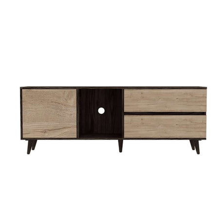 Rack Salem Coñac y Duna 158 cm con Una Puerta y Dos Cajones - Muebles para TV | Bylmo