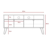 Rack Vassel Duna y Wengue 123 cm con Cuatro Puertas - Muebles para TV | Bylmo