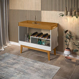 Arrimo Bora Blanco 90x80cm con Dos Compartimientos y con Patas - Bifes | Bylmo