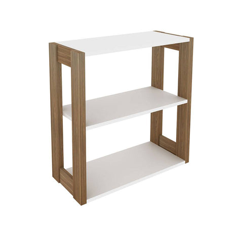 Repisa Cáceres Teca y Blanco 57x25.7cm Rectangular con Tres Entrepaños - Repisas y Percheros | Bylmo