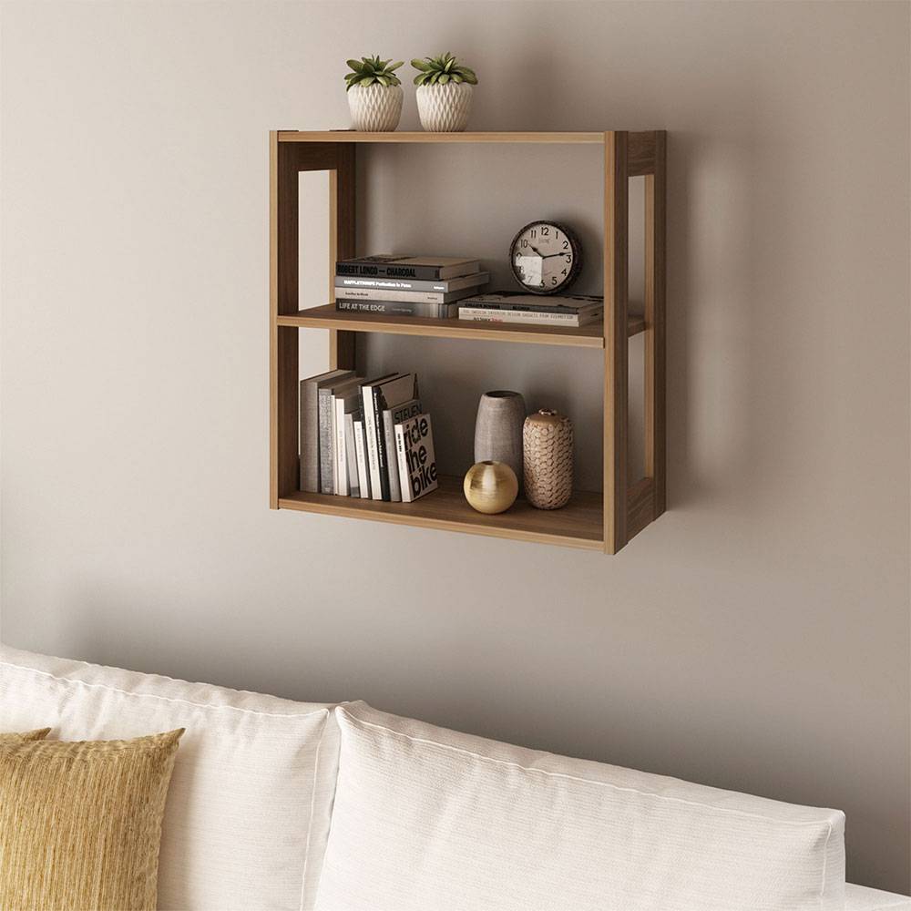 Repisa Cáceres Teca 57x60cm Rectangular con Tres Entrepaños - Repisas y Percheros | Bylmo