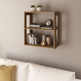 Repisa Cáceres Teca 57x60cm Rectangular con Tres Entrepaños - Repisas y Percheros | Bylmo