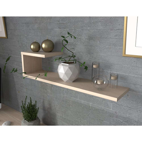 Repisa Arena 60x15cm Rectangular con Dos Entrepaños - Repisas y Percheros | Bylmo