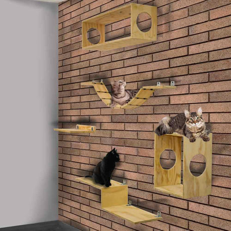 Repisa Ivy Pino 102 cm Para Gatos - Repisas y Percheros | Bylmo