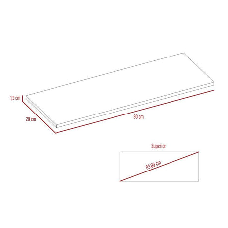 Caja Entrepaños organizadores x 6 wengue 80x1.5cm Rectangular con Un Entrepaño - Repisas y Percheros | Bylmo
