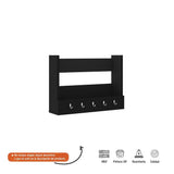 Repisa Negro 50 cm Rectangular con Perchero - Repisas y Percheros | Bylmo