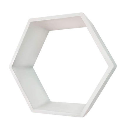 Repisa Blanco 40 cm Hexagono - Repisas y Percheros | Bylmo